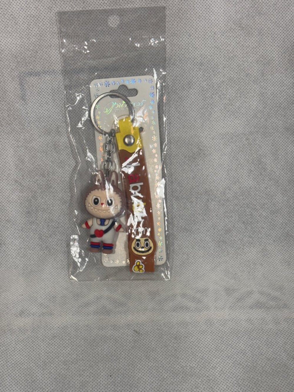 Labubu style keychain with heart